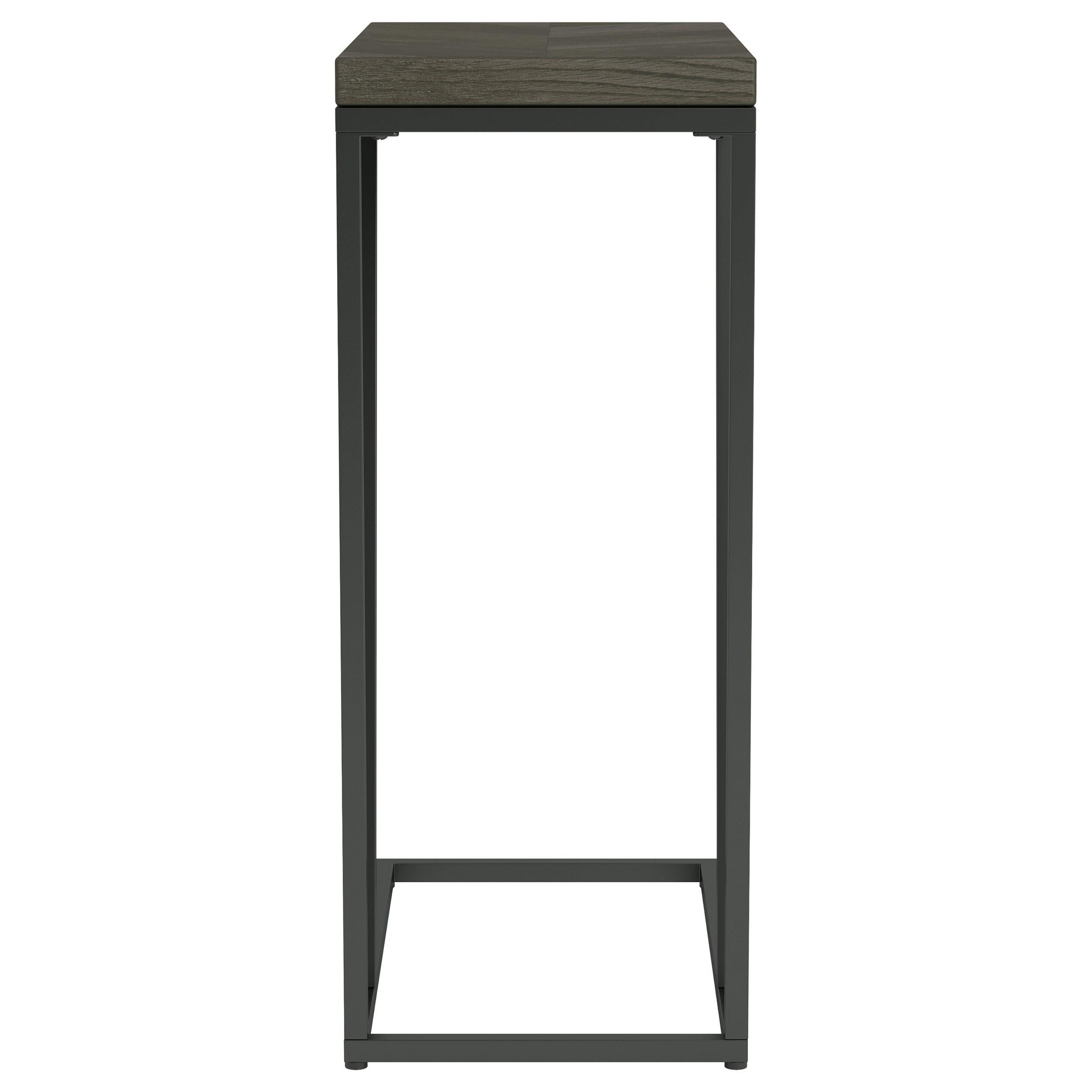 Sergio Engineered Wood C-Shaped Sofa Side Table Rustic Grey