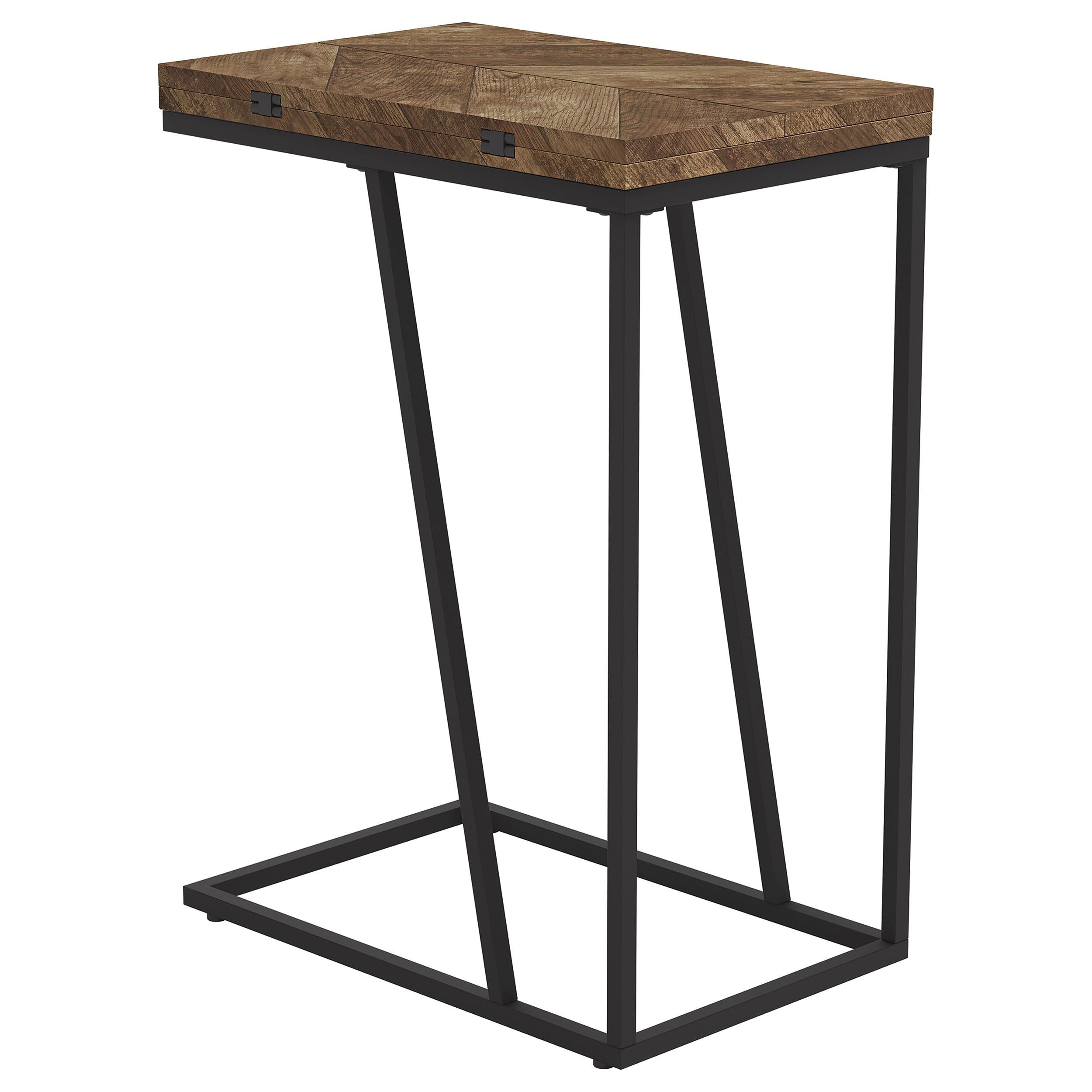 Carly Expandable Engineered Wood C-Shaped Side Table Tobacco