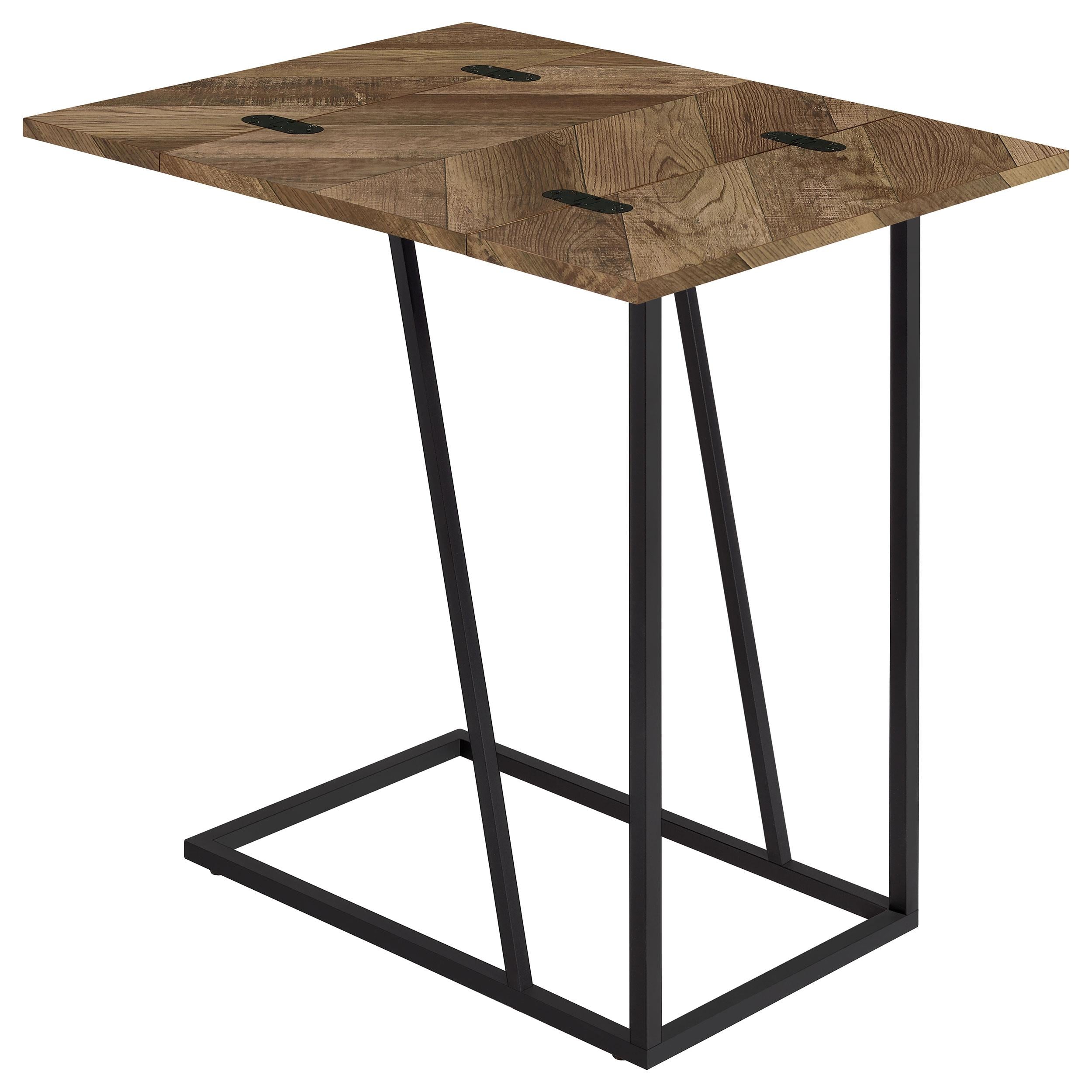 Carly Expandable Engineered Wood C-Shaped Side Table Tobacco