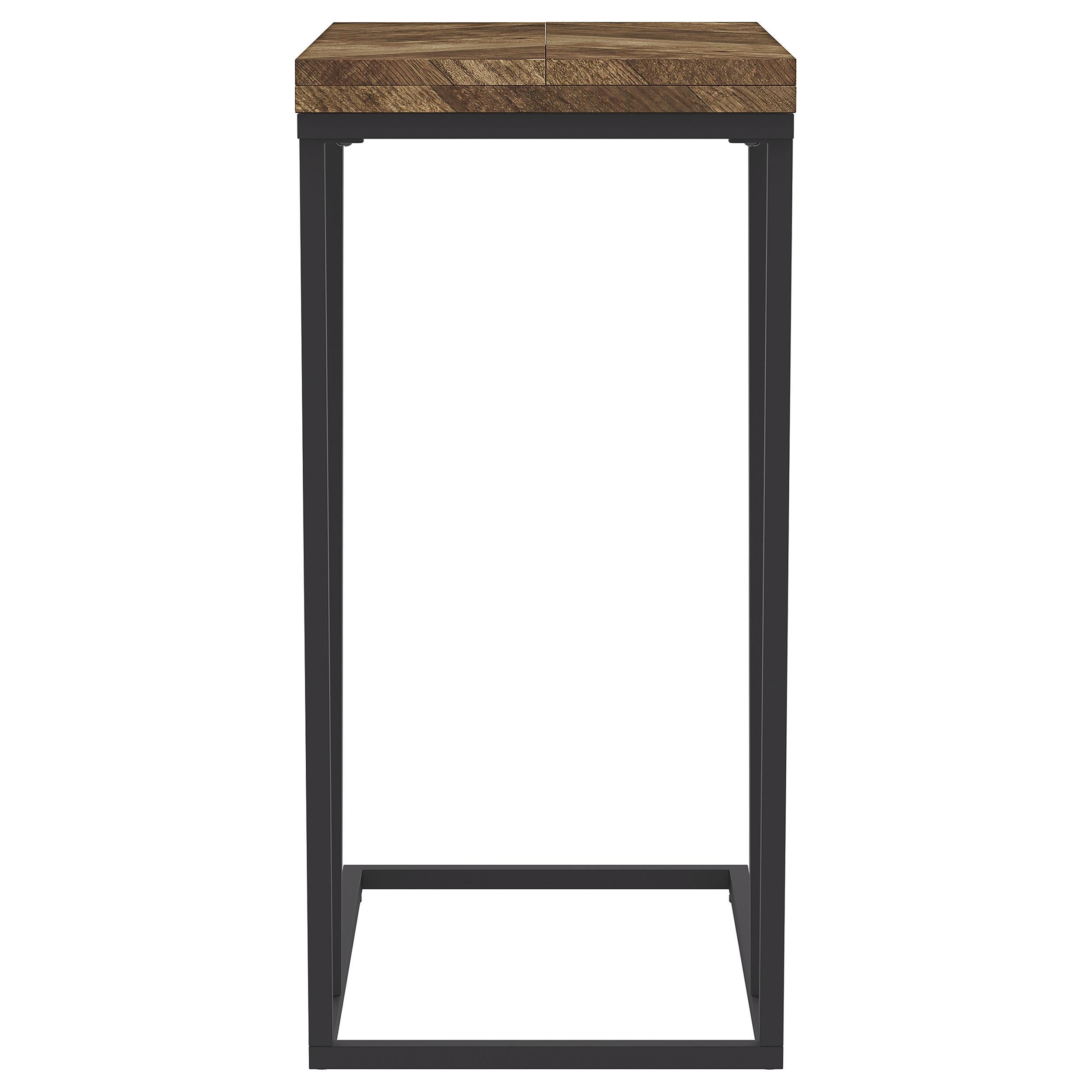 Carly Expandable Engineered Wood C-Shaped Side Table Tobacco