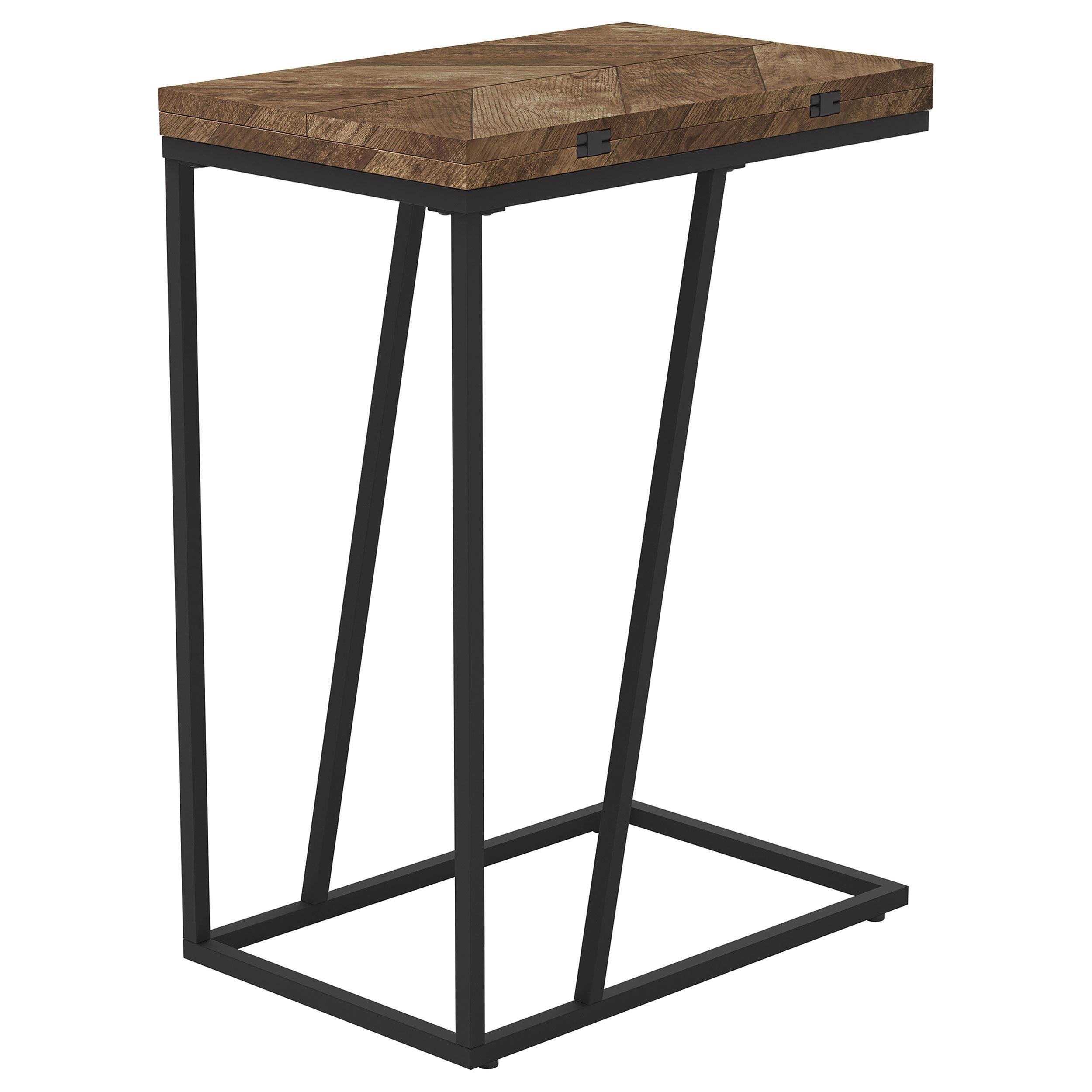 Carly Expandable Engineered Wood C-Shaped Side Table Tobacco