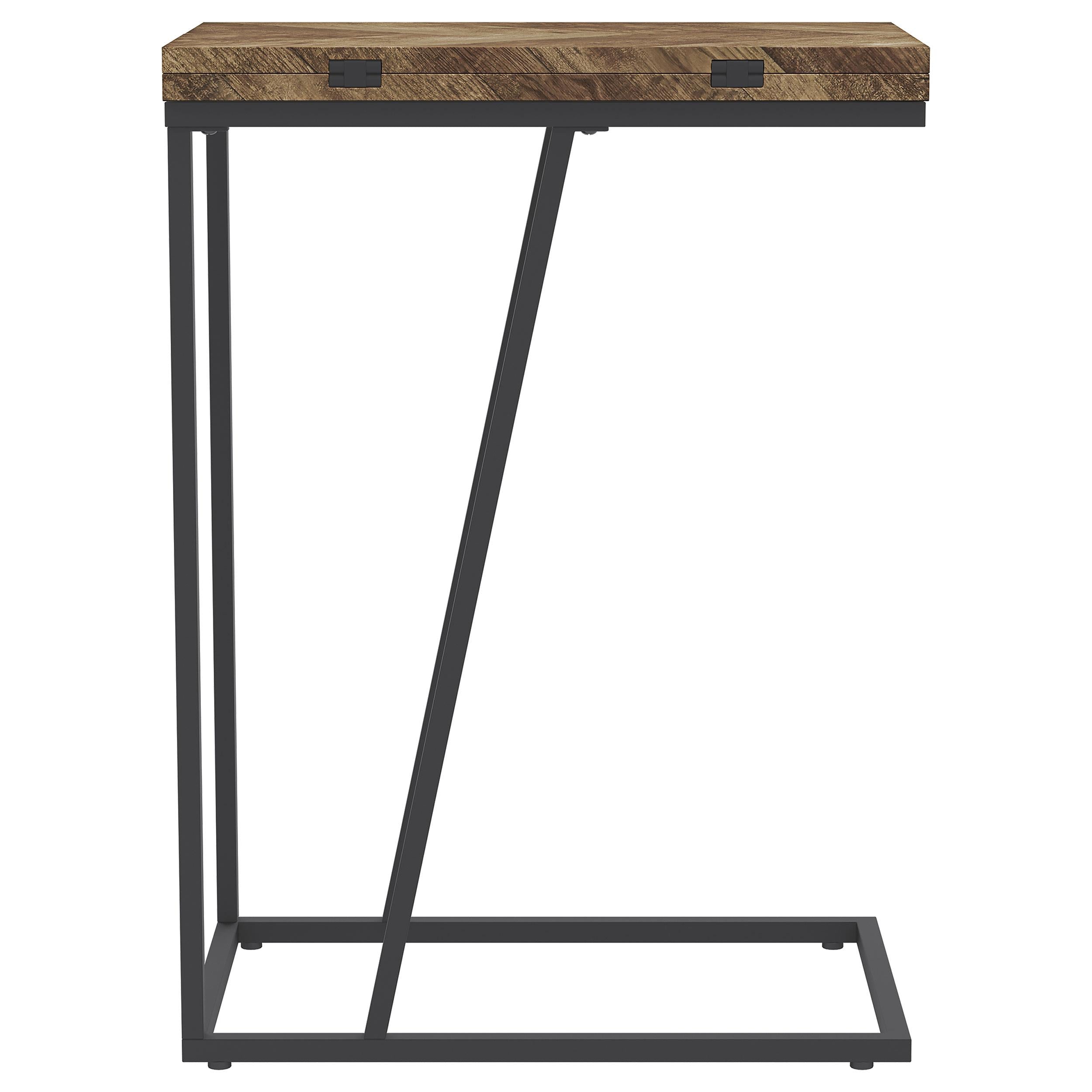Carly Expandable Engineered Wood C-Shaped Side Table Tobacco