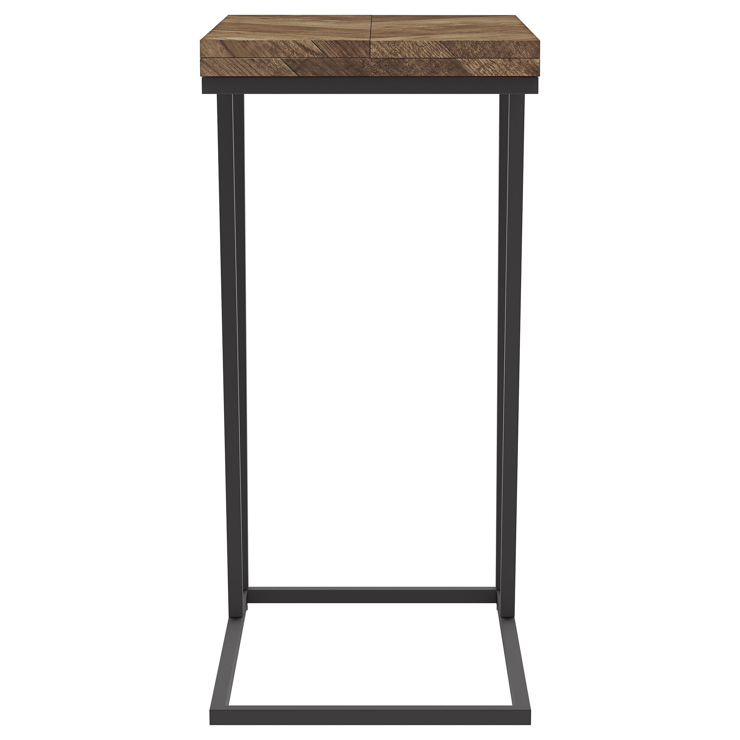Carly Expandable Engineered Wood C-Shaped Side Table Tobacco