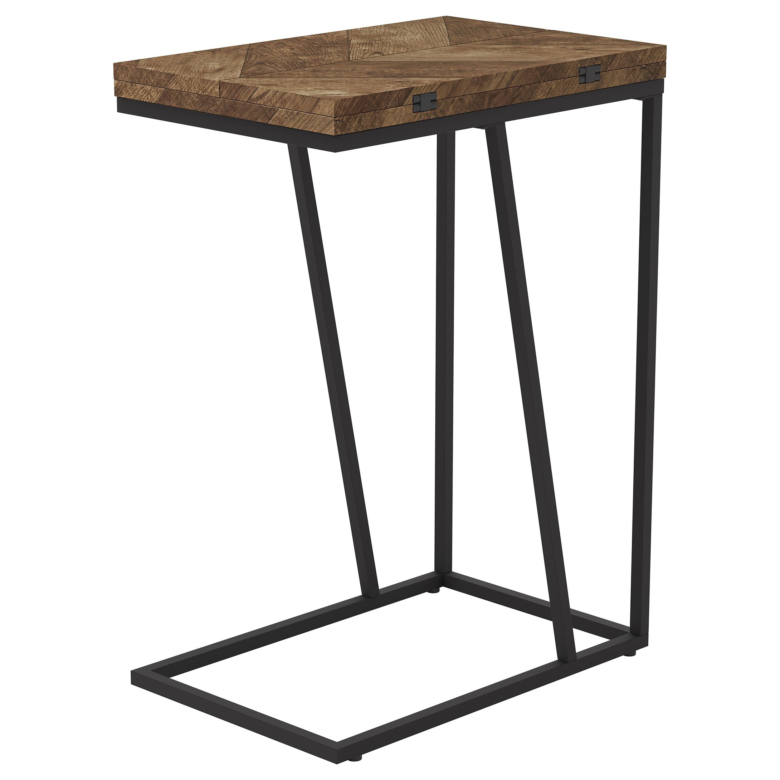 Carly Expandable Engineered Wood C-Shaped Side Table Tobacco