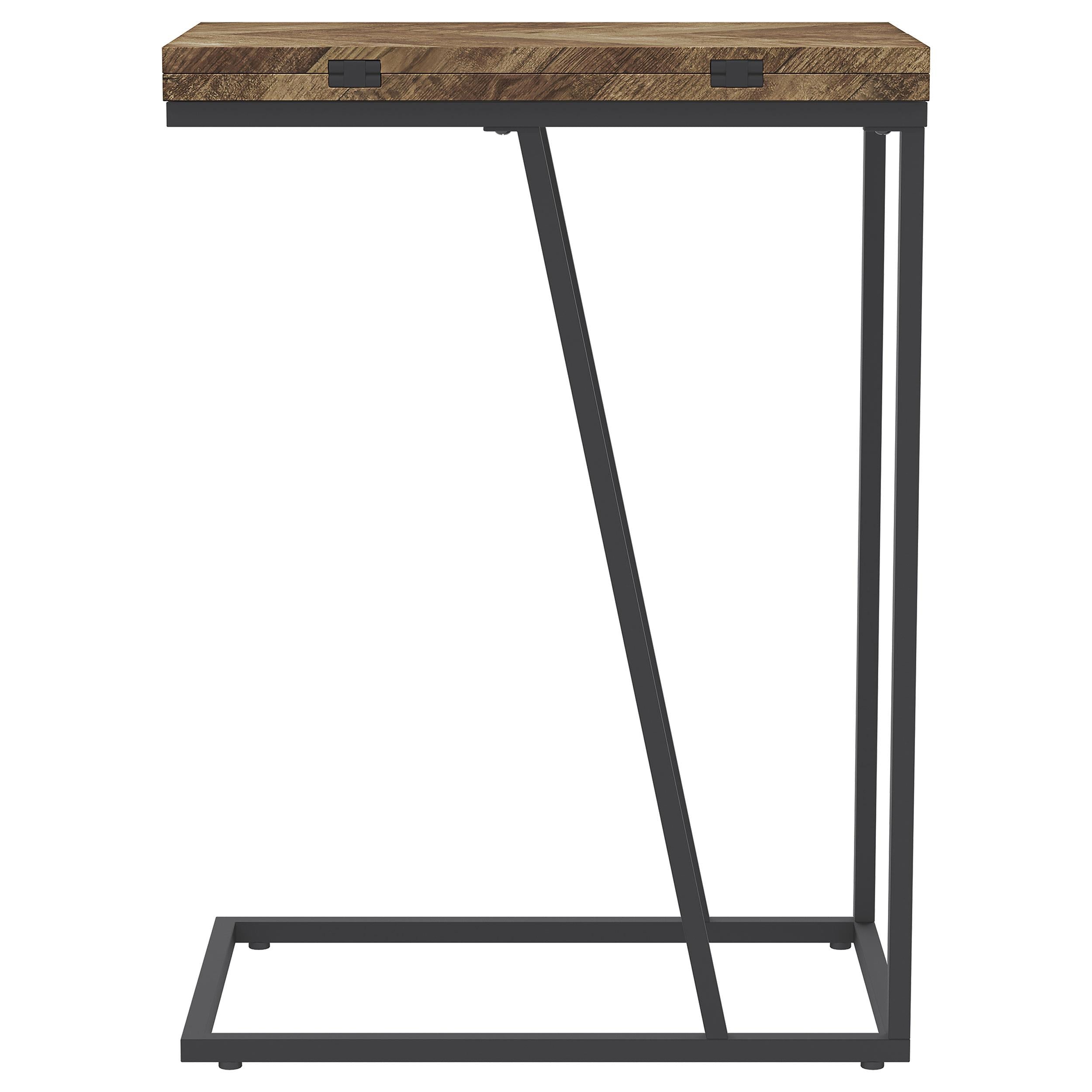 Carly Expandable Engineered Wood C-Shaped Side Table Tobacco