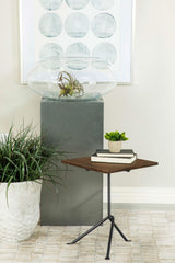 Mesa auxiliar decorativa con tapa de madera cuadrada Heitor, color marrón oscuro