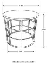 Mesa auxiliar redonda Heloisa con tablero de mármol blanco