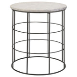 Halona Round Accent Table with Marble Top White