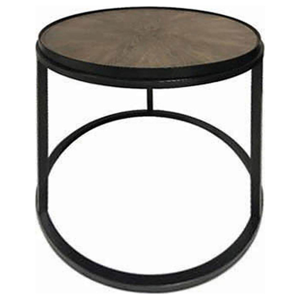 Mesa auxiliar redonda de madera Rodrigo de olmo desgastado