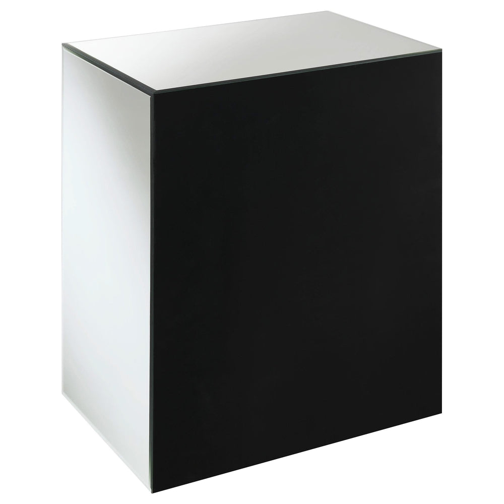 Mesa auxiliar con espejo y 1 cajón Coquette, color plateado