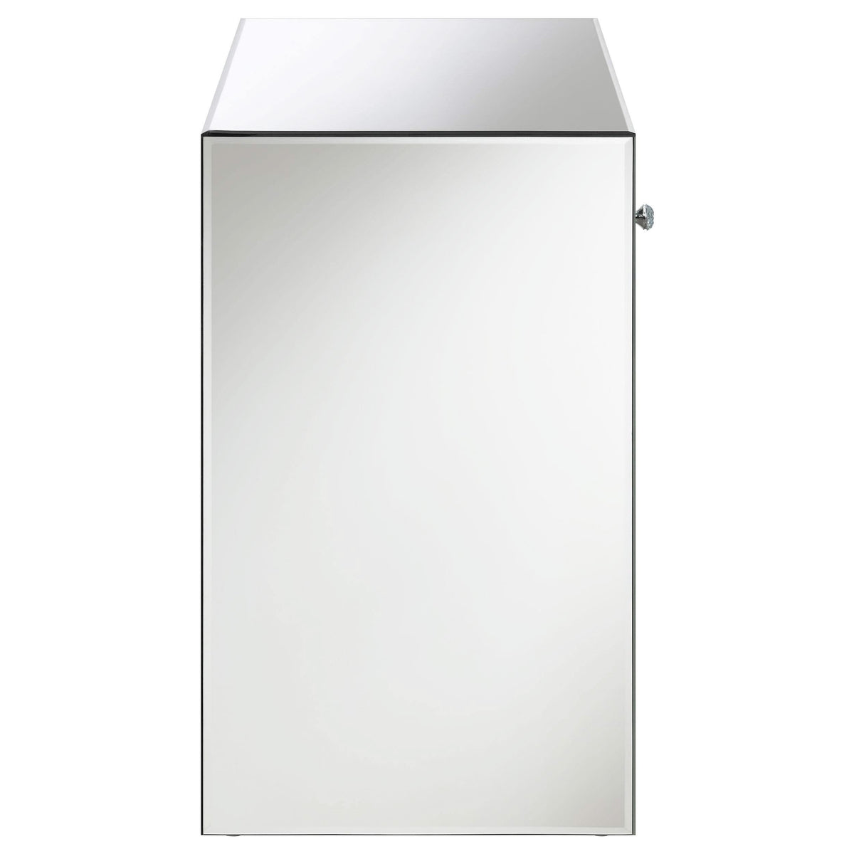Mesa auxiliar con espejo y 1 cajón Coquette, color plateado