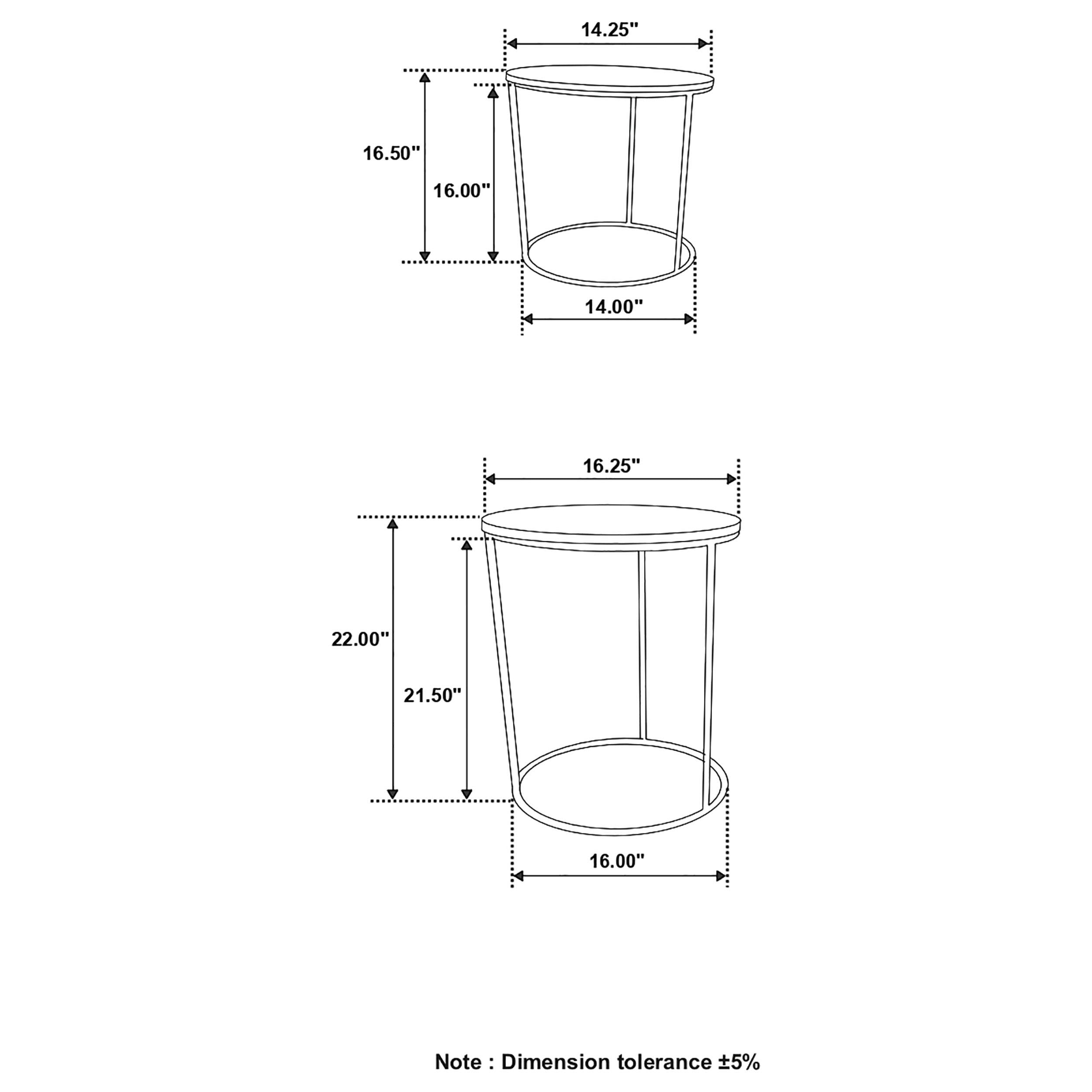 Vivienne 2-piece Marble Top Nesting Tables White and Gold