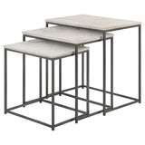 Juego de mesa nido Medora de 3 piezas con cubierta de mármol, color blanco