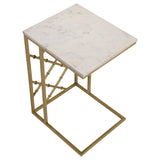 Angeliki Marble Top C-Shape Sofa Side Table Antique Gold