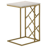 Angeliki Marble Top C-Shape Sofa Side Table Antique Gold