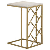 Angeliki Marble Top C-Shape Sofa Side Table Antique Gold