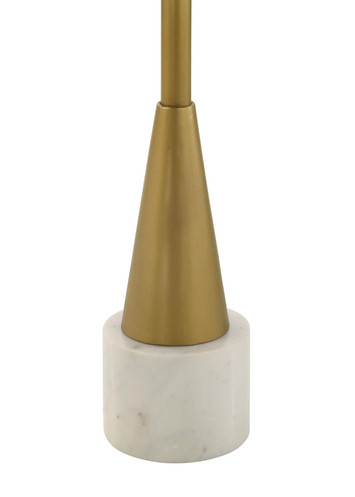Alpine Round Metal Tray Side Table with Marble Base Gold