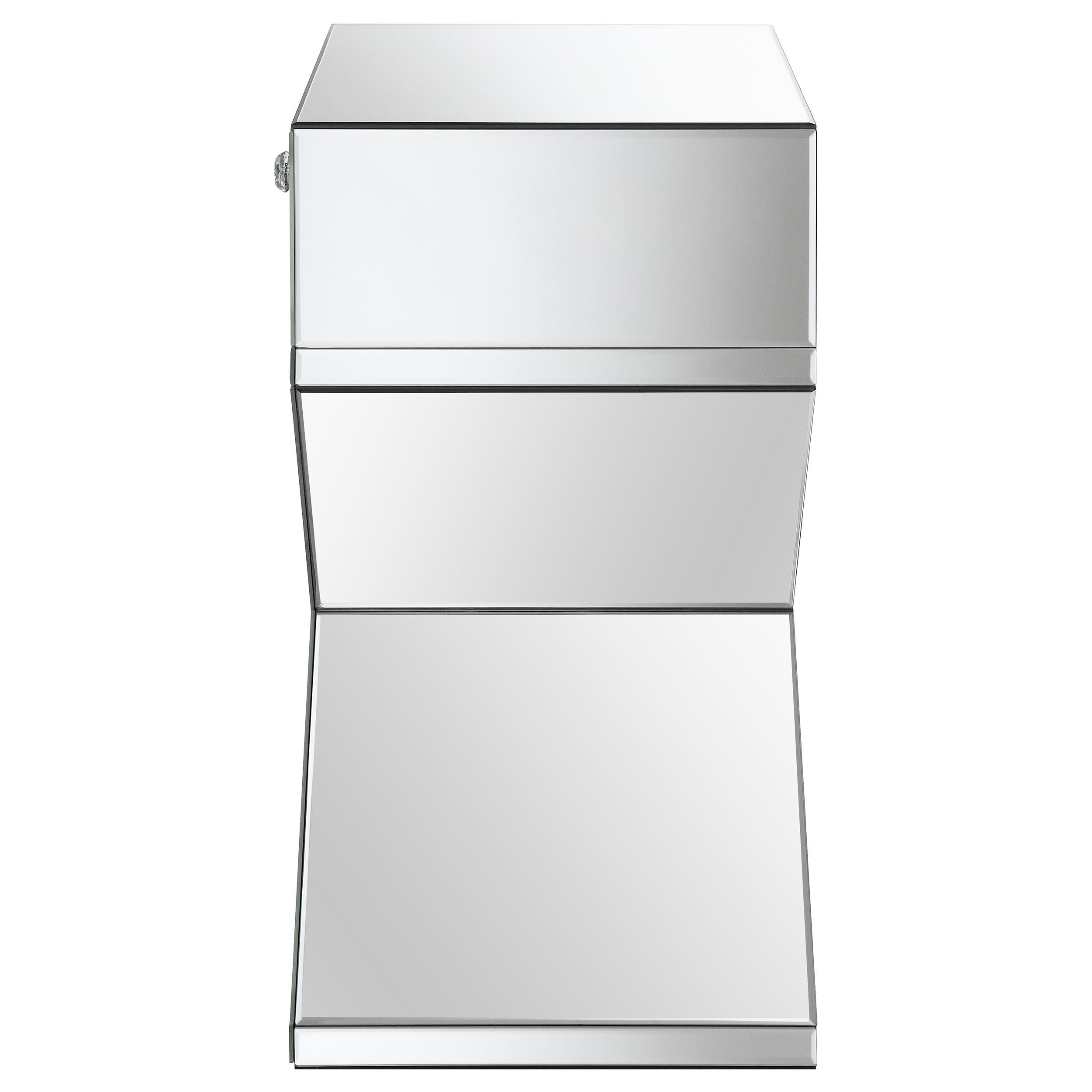 Hazel 1-drawer Mirrored Accent Side Table Silver