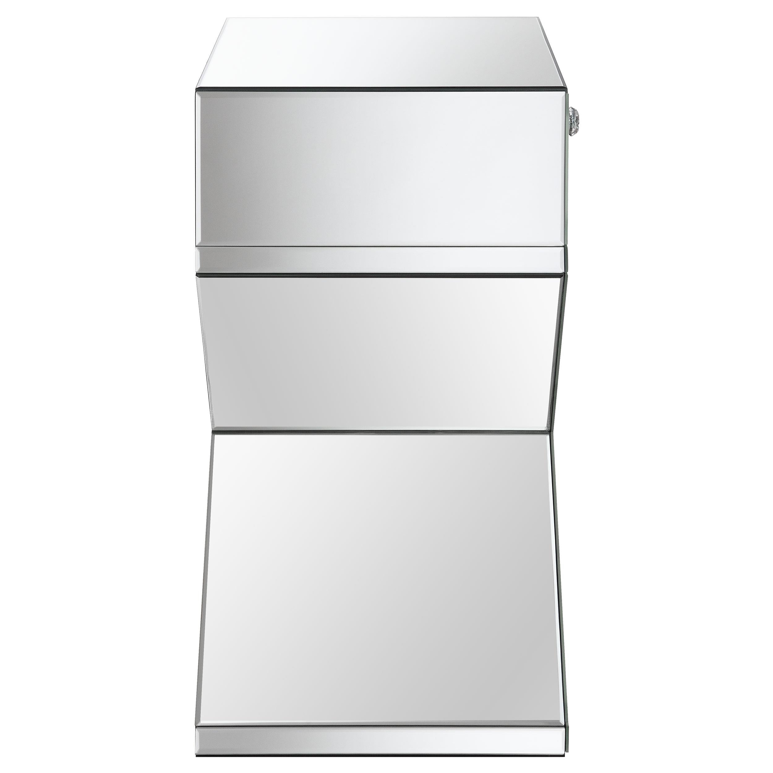 Hazel 1-drawer Mirrored Accent Side Table Silver