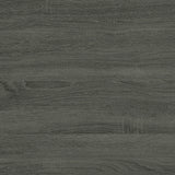 Mesa auxiliar rectangular Dani en forma de C, color gris desgastado