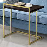 Mesa auxiliar rectangular Dani en forma de C, color capuchino
