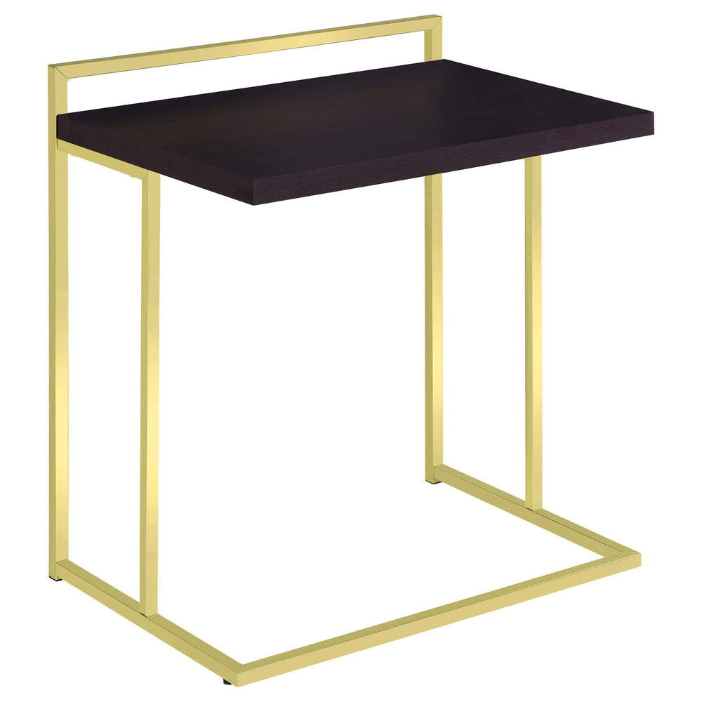 Mesa auxiliar rectangular Dani en forma de C, color capuchino