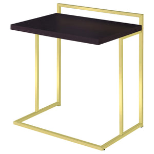 Mesa auxiliar rectangular Dani en forma de C, color capuchino