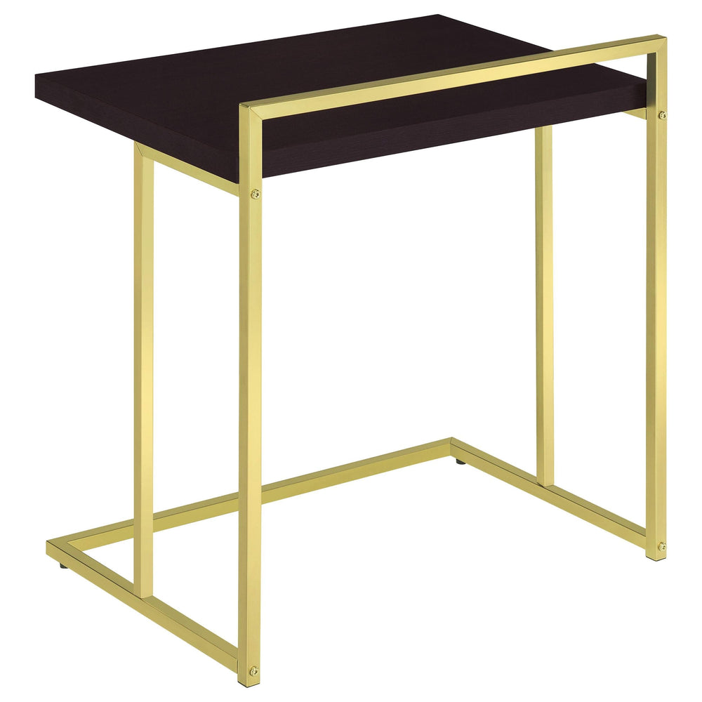 Mesa auxiliar rectangular Dani en forma de C, color capuchino
