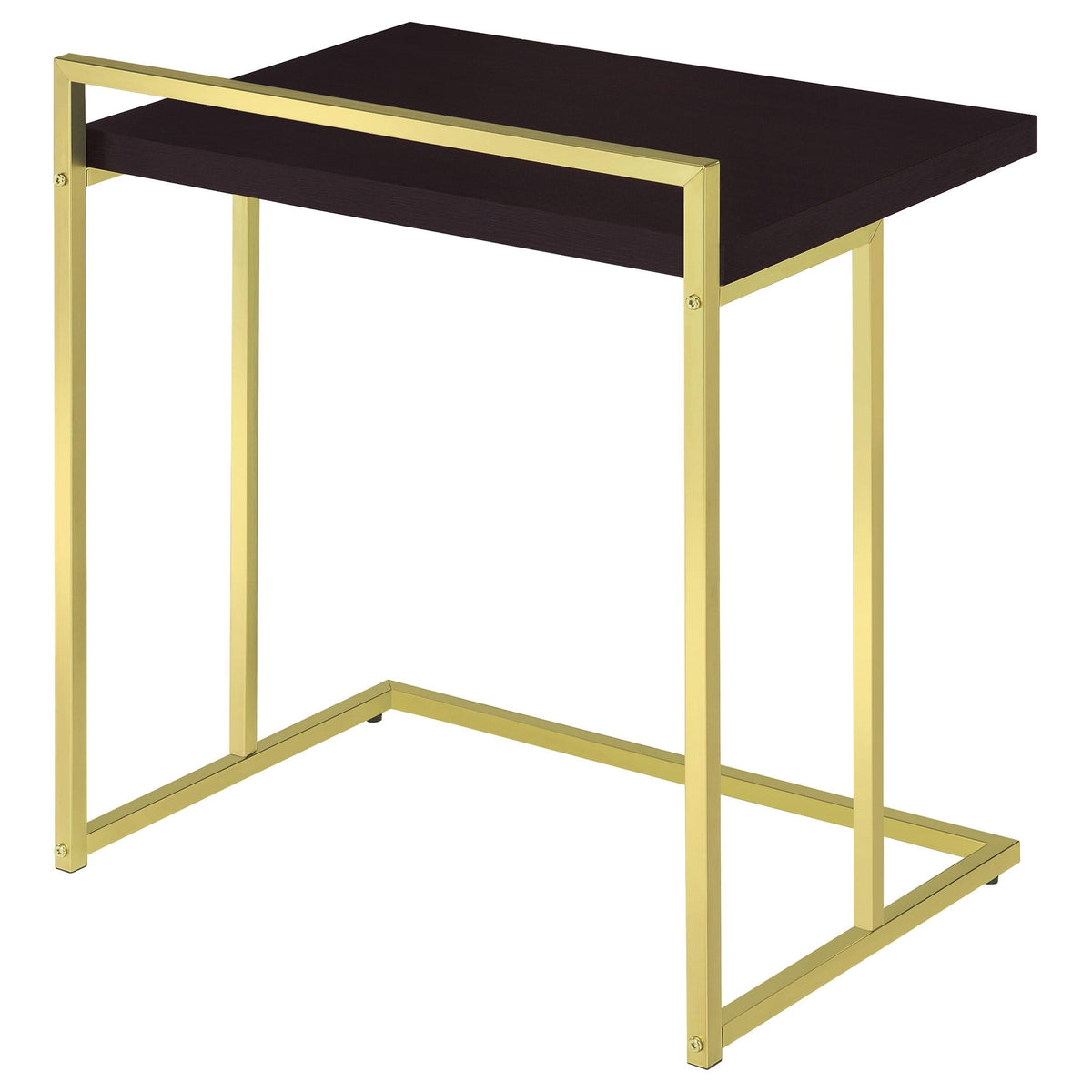 Mesa auxiliar rectangular Dani en forma de C, color capuchino