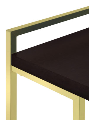 Mesa auxiliar rectangular Dani en forma de C, color capuchino