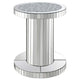 Mesa auxiliar redonda Dorielle con espejo de cristal acrílico plateado