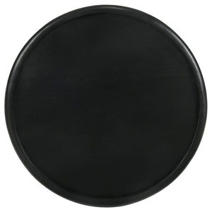 Krish 18-inch Round Mango Wood Side Table Black Stain