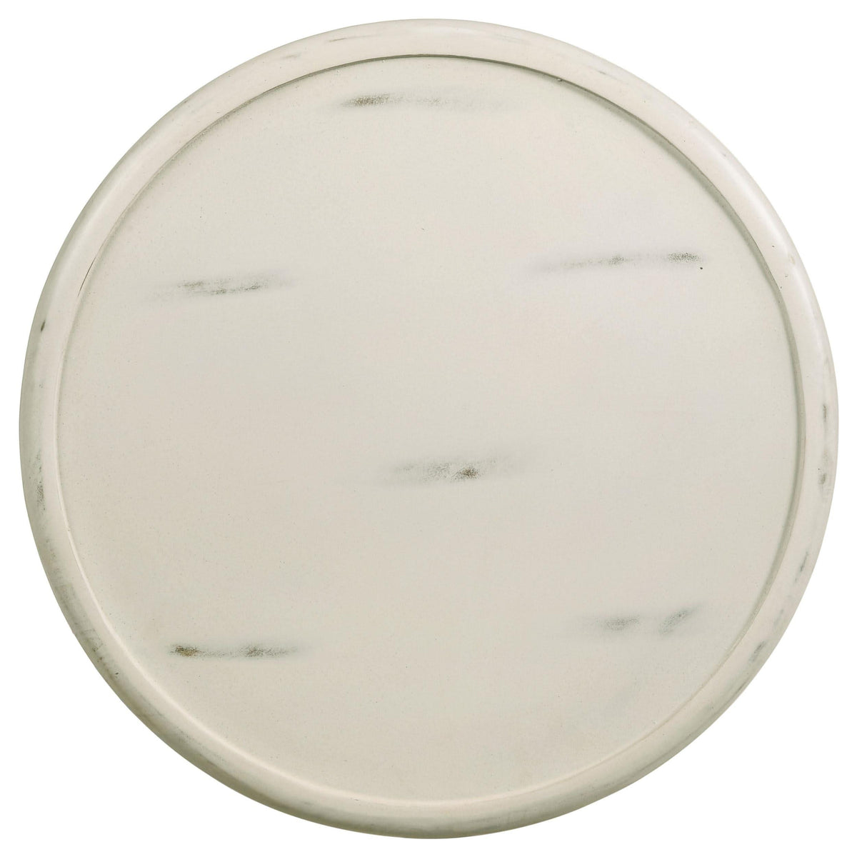 Mesa auxiliar redonda de madera de mango Krish de 18 pulgadas, lavada en blanco