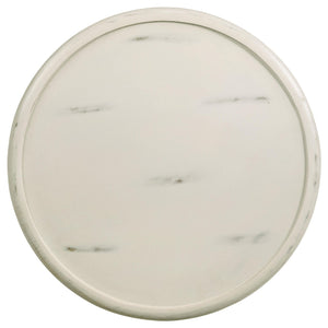 Mesa auxiliar redonda de madera de mango Krish de 18 pulgadas, lavada en blanco