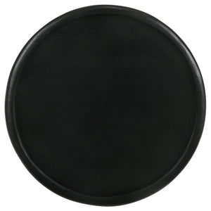 Krish 24-inch Round Mango Wood Side Table Black Stain