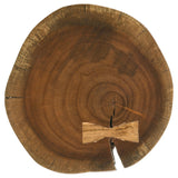 Mesa auxiliar redonda Keith de tronco de árbol macizo, natural y negra