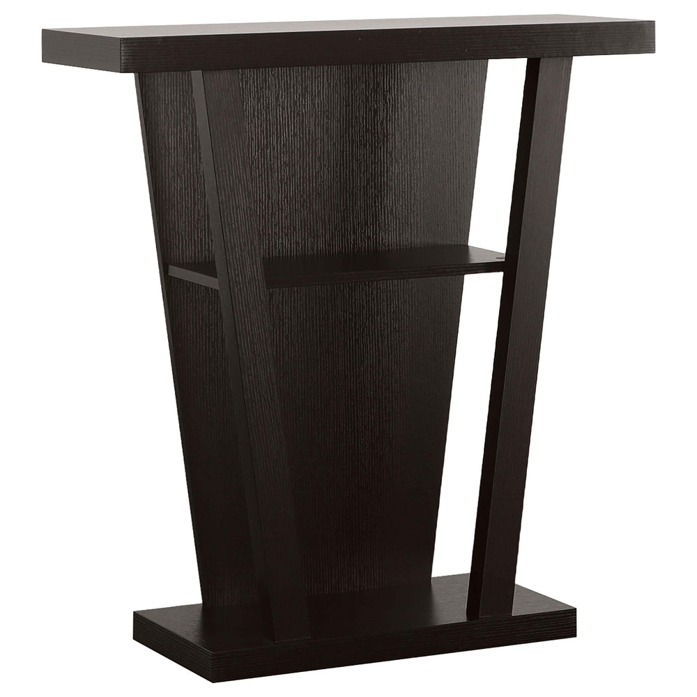 Mesa consola Evanna de madera de ingeniería con 2 estantes Cappuccino