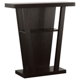 Mesa consola Evanna de madera de ingeniería con 2 estantes Cappuccino