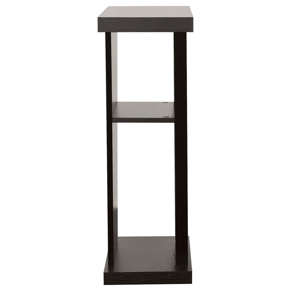 Mesa consola Evanna de madera de ingeniería con 2 estantes Cappuccino