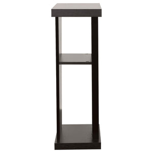 Mesa consola Evanna de madera de ingeniería con 2 estantes Cappuccino