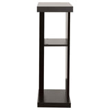 Mesa consola Evanna de madera de ingeniería con 2 estantes Cappuccino