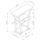 Mesa consola Evanna de madera de ingeniería con 2 estantes Cappuccino