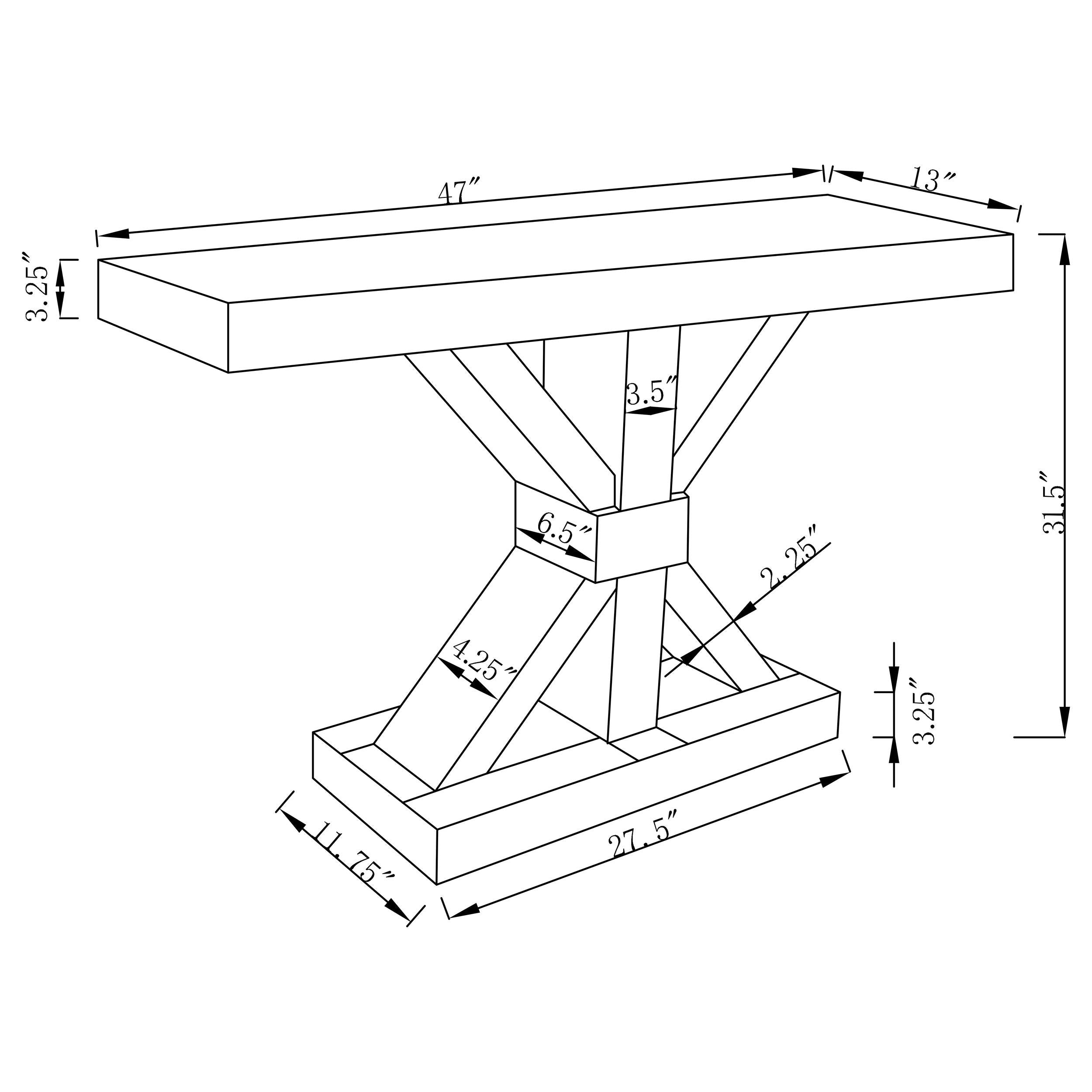 Lurlynn X-shaped Mirrored Entryway Console Table Silver