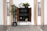 Gabinete de bar para el hogar Borman de 2 puertas para almacenar vinos en nogal y negro