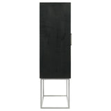 Gabinete de bar para el hogar Borman de 2 puertas para almacenar vinos en nogal y negro