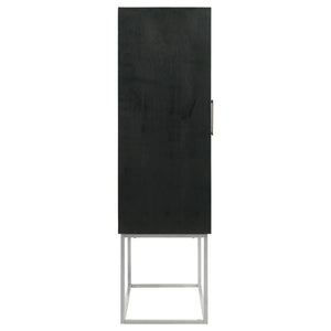 Gabinete de bar para el hogar Borman de 2 puertas para almacenar vinos en nogal y negro