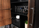 Gabinete de bar para el hogar Borman de 2 puertas para almacenar vinos en nogal y negro