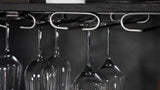 Gabinete de bar para el hogar Borman de 2 puertas para almacenar vinos en nogal y negro