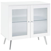Nieta 2-door Engineered Wood Accent Cabinet White High Gloss