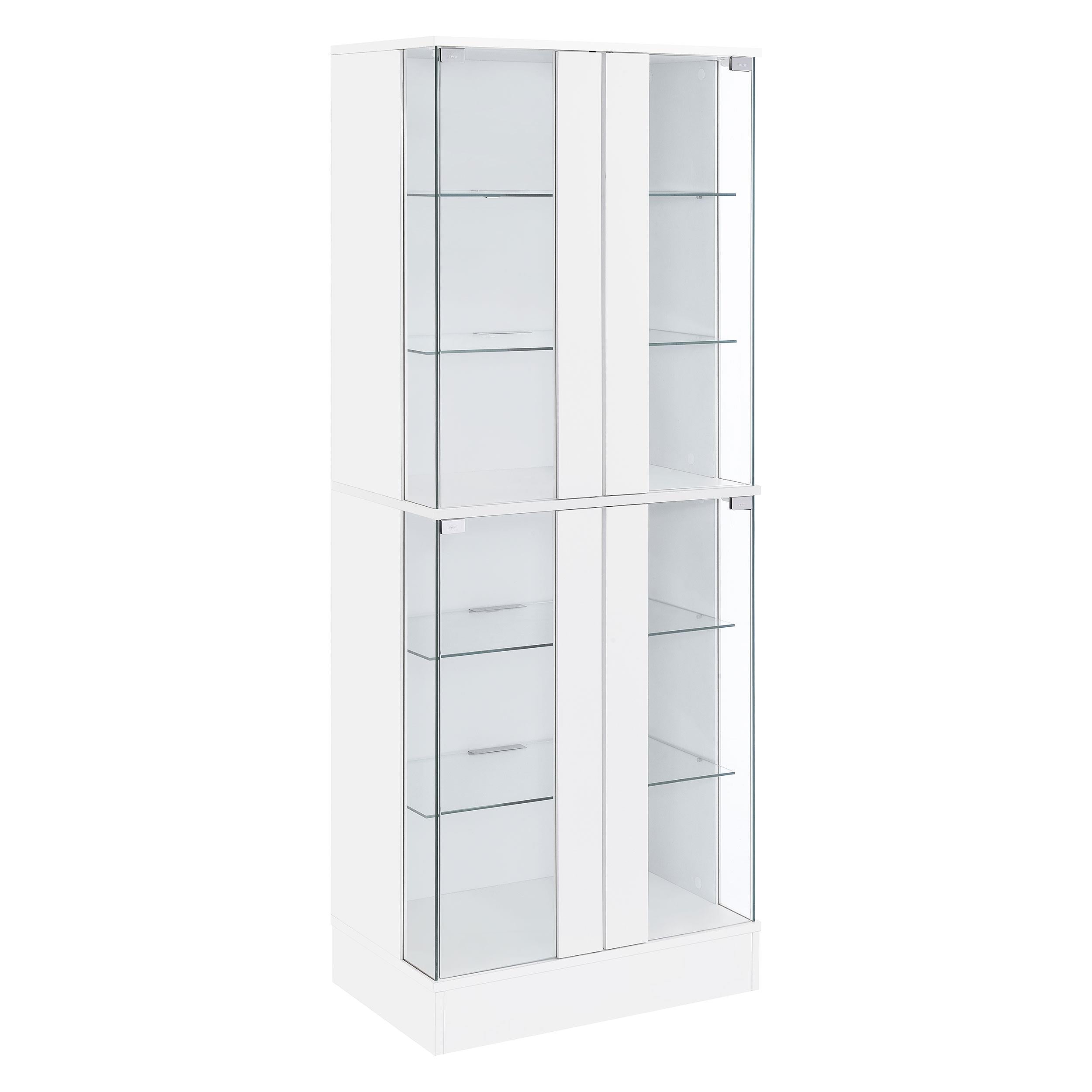 Cabra 4-door LED Curio Display Cabinet White High Gloss